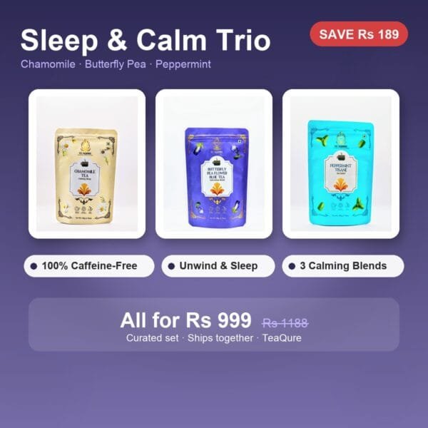 TeaQure Sleep & Calm Trio herbal tea bundle