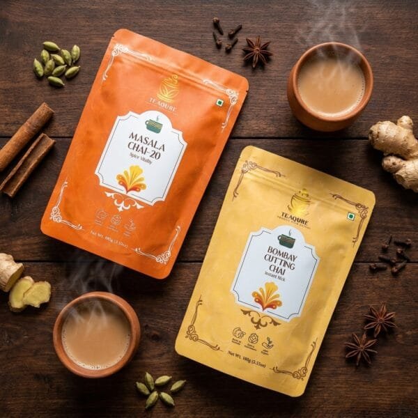TeaQure Chai Lover's Duo – masala chai and bombay cutting chai