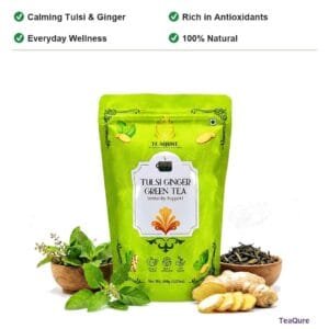 TeaQure Tulsi Ginger - Calming Tulsi & Ginger, Rich in Antioxidants, Everyday Wellness