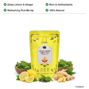 TeaQure Lemon Ginger - Zesty Lemon & Ginger, Rich in Antioxidants, Refreshing Pick-Me-Up