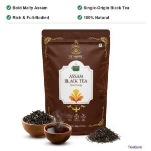 TeaQure Assam Black - Bold Malty Assam, Single-Origin Black Tea, Rich & Full-Bodied