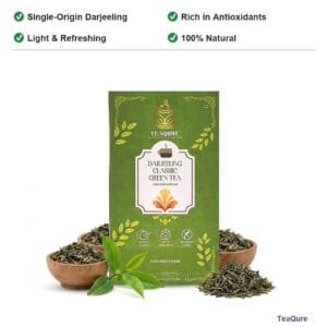 TeaQure Darjeeling Green - Single-Origin Darjeeling, Rich in Antioxidants, Light & Refreshing