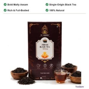 TeaQure Assam Black - Bold Malty Assam, Single-Origin Black Tea, Rich & Full-Bodied
