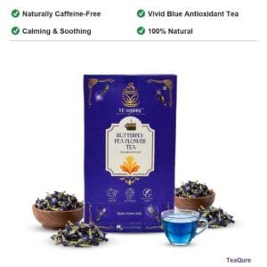TeaQure Butterfly Pea - Naturally Caffeine-Free, Vivid Blue Antioxidant Tea, Calming & Soothing