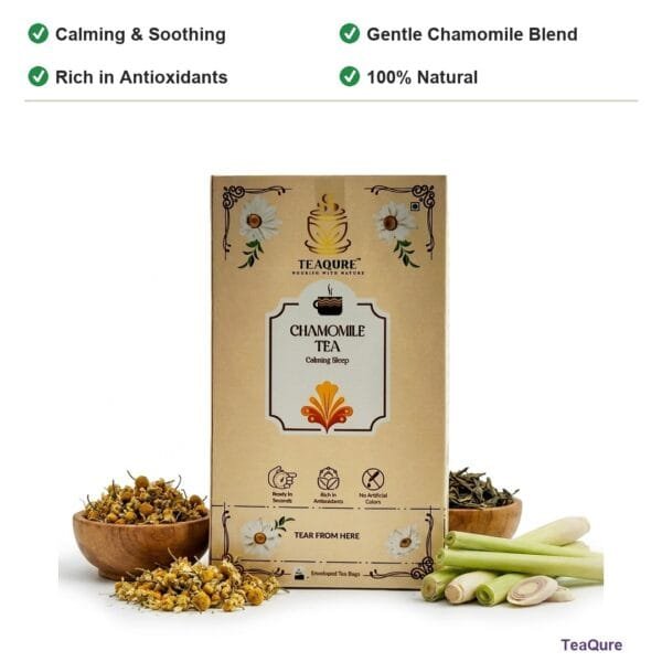 TeaQure Chamomile - Calming & Soothing, Gentle Chamomile Blend, Rich in Antioxidants