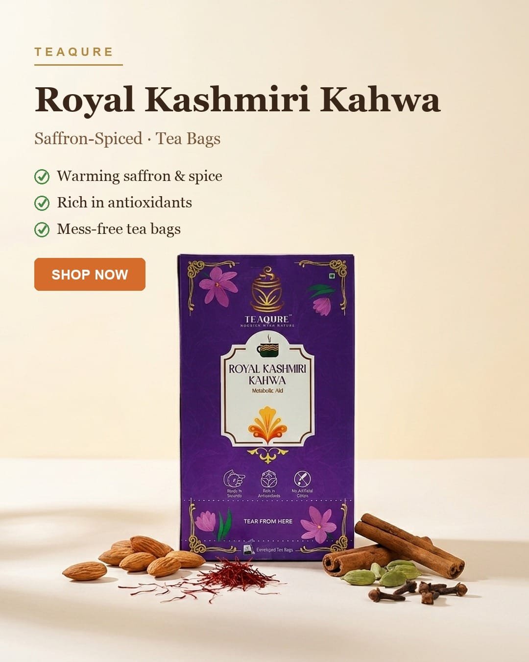 Royal Kashmiri Kahwa tea bags