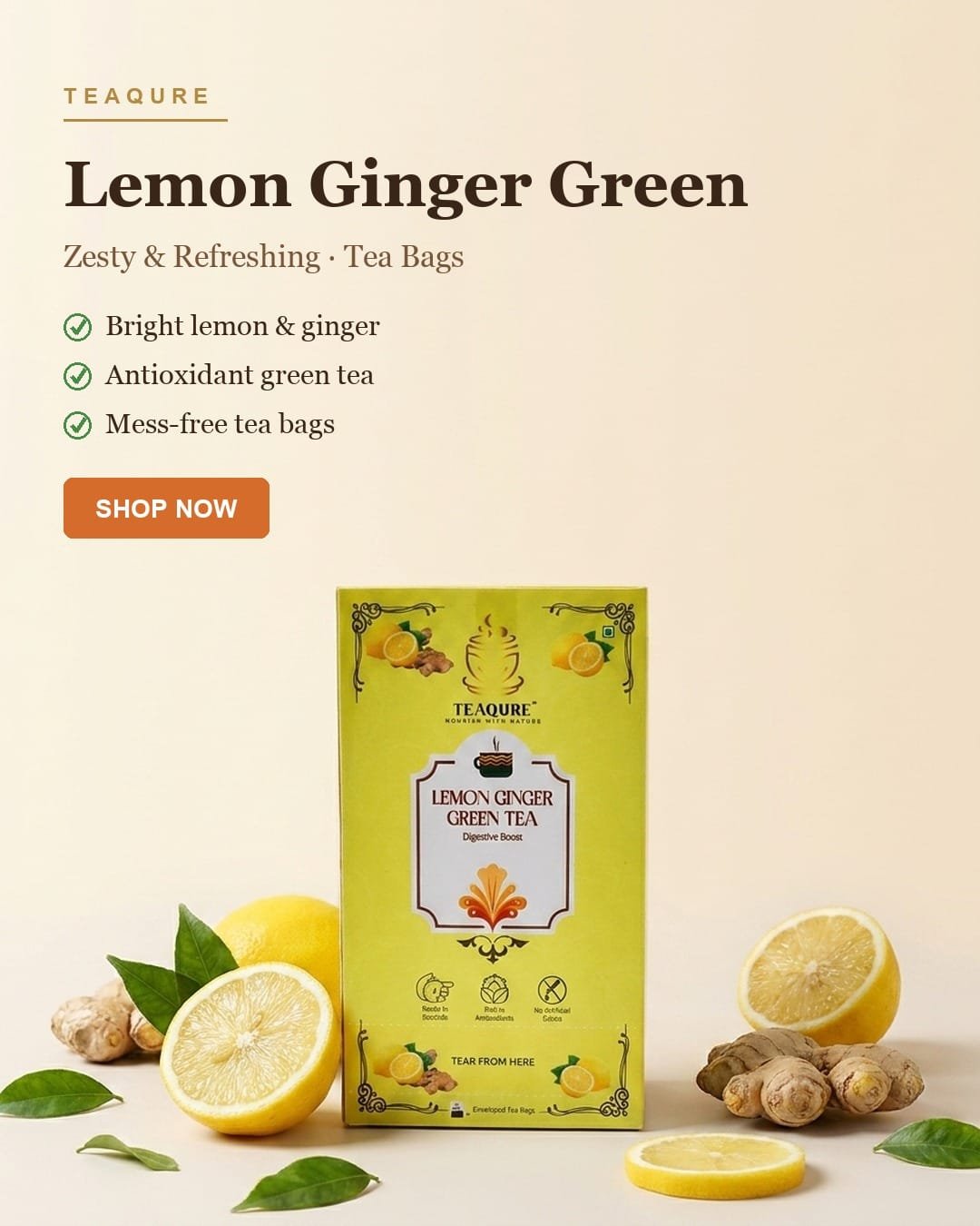 Lemon Ginger tea bags