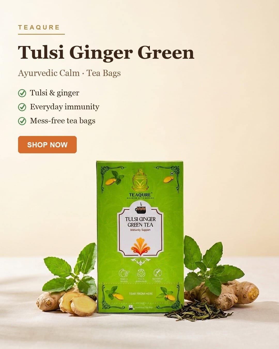 Tulsi Ginger tea bags